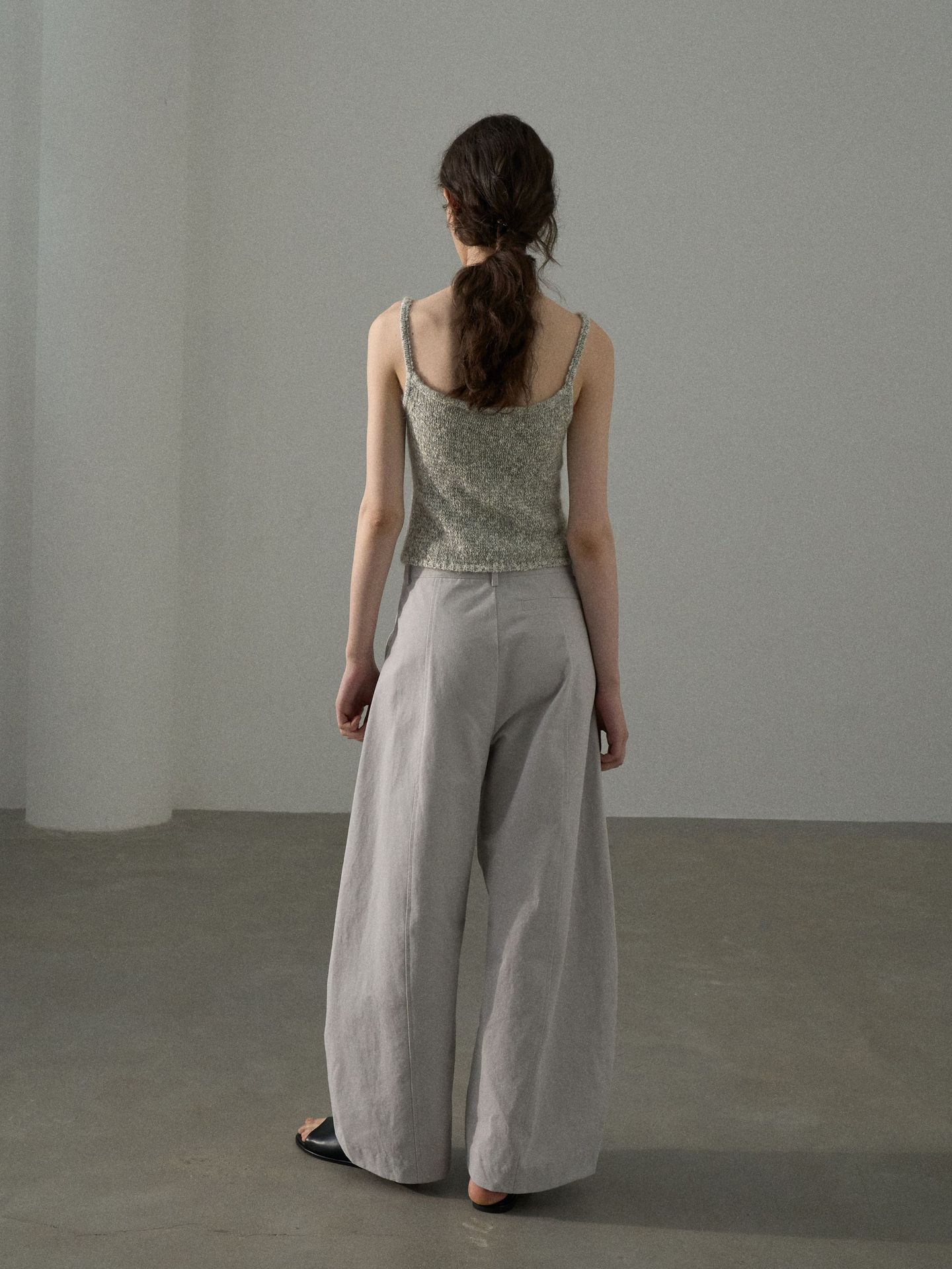 【コモンライン】COLNE 新作 ハイウエスト コットン 起毛 カーブ 万能 ゆったり レイジー カジュアル パンツ C4472