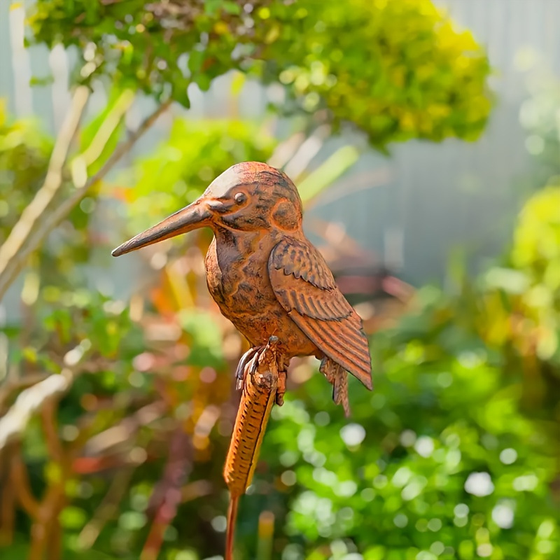 新しいクリエイティブレトロアイアンカワセミガーデン装飾金属動物の形の屋外中庭装飾|undefined