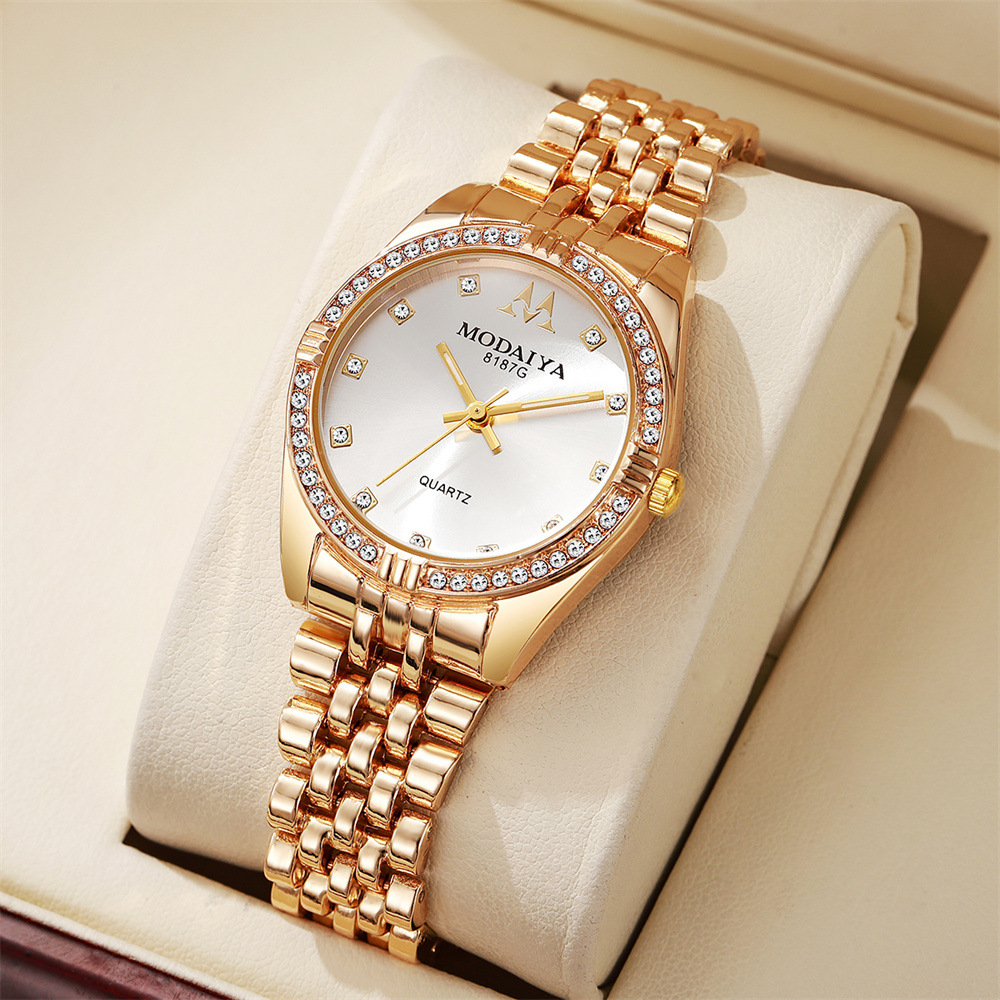 Cross-Border Hot-Selling Simple Laura Women's Quartz Watch Casual Bracelet Gold Women's Fashion Watch Ready for Delivery