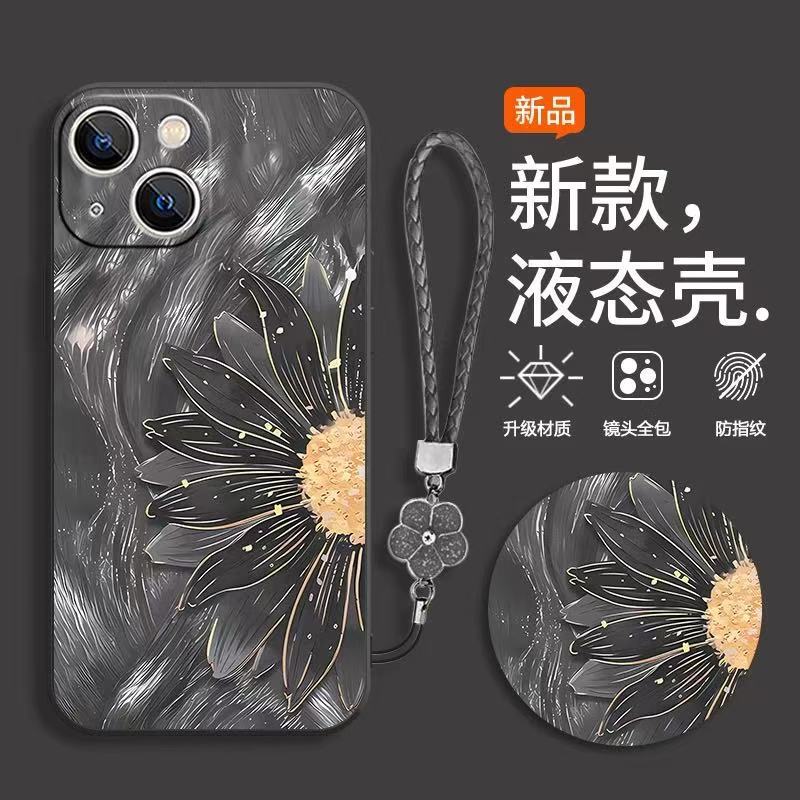 Suitable for A3Opporeno14 Mobile Phone Case A55G Gilt Half Flower Find X8 Simple V70 All-Inclusive Edge Anti-Fall