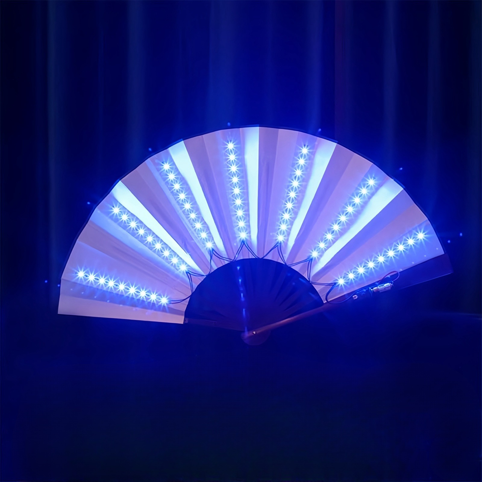 Ventilador LED para discoteca, ventilador plegable luminoso de colores, accesorios para actuaciones en bares y discotecas, deslumbrante y colorido