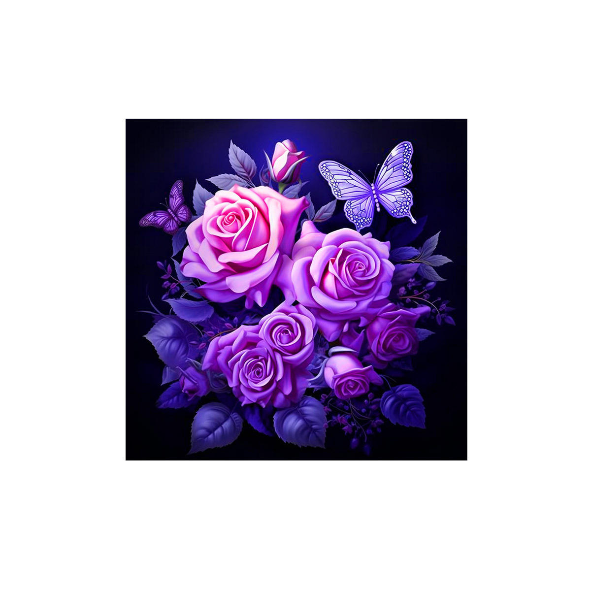 Mona Lisa rosa real púrpura mariposa amor flor flor estética bordado cruzado material de bordado fábrica al por mayor image 5