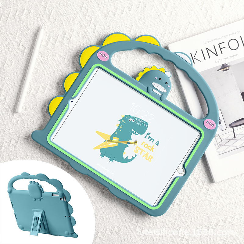 Suitable for Ipad9 Silicone Protective Cover Air6 Shell Dinosaur 10.9 Silicone Cartoon Mini5 Tablet Silicone Cover Soft Shell