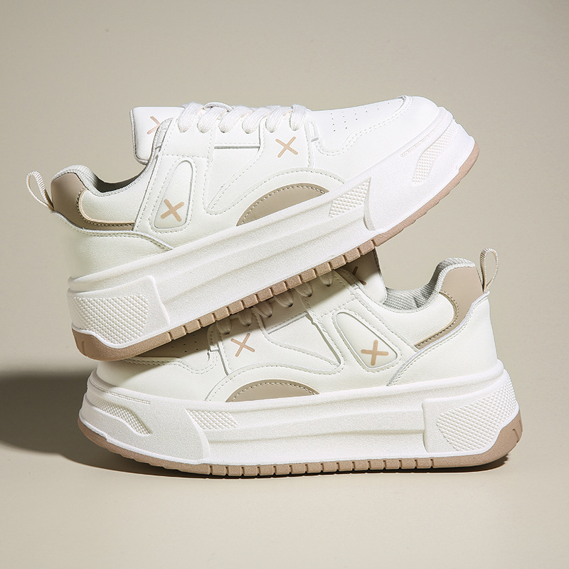 2024 début du printemps nouvelle édition coréenne petites chaussures blanches femme Instagram étudiant sport et loisirs chaussures de planche chaussures de tir de rue semelle épaisse_voghion.com