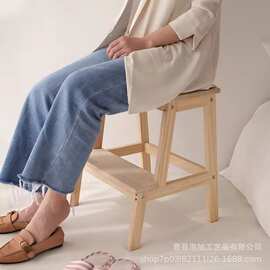 实木多功能脚踏凳双层阶梯凳家用换鞋凳台阶凳多用途置物等