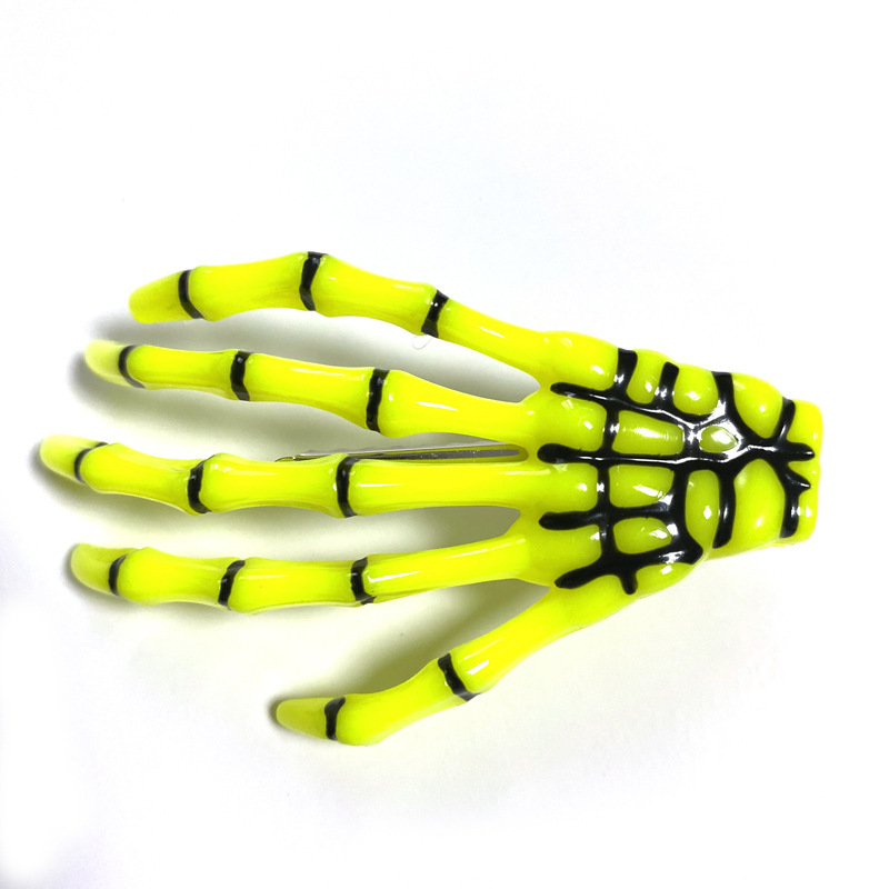 Espejo cruzado Halloween peinados Halloween peinados extraños esqueleto hueso clip de mano mano mano garra clip de pelo fiesta