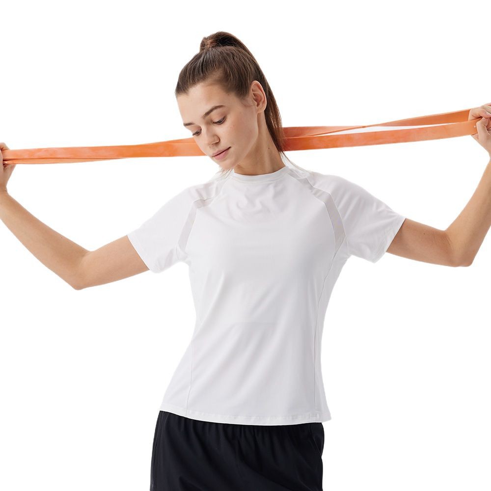 Camisetas deportivas de manga corta secas rápidas al aire libre protector solar de mujer ropa de fitness ropa elástica secas rápidas de malla ropa de abrigo de mujer