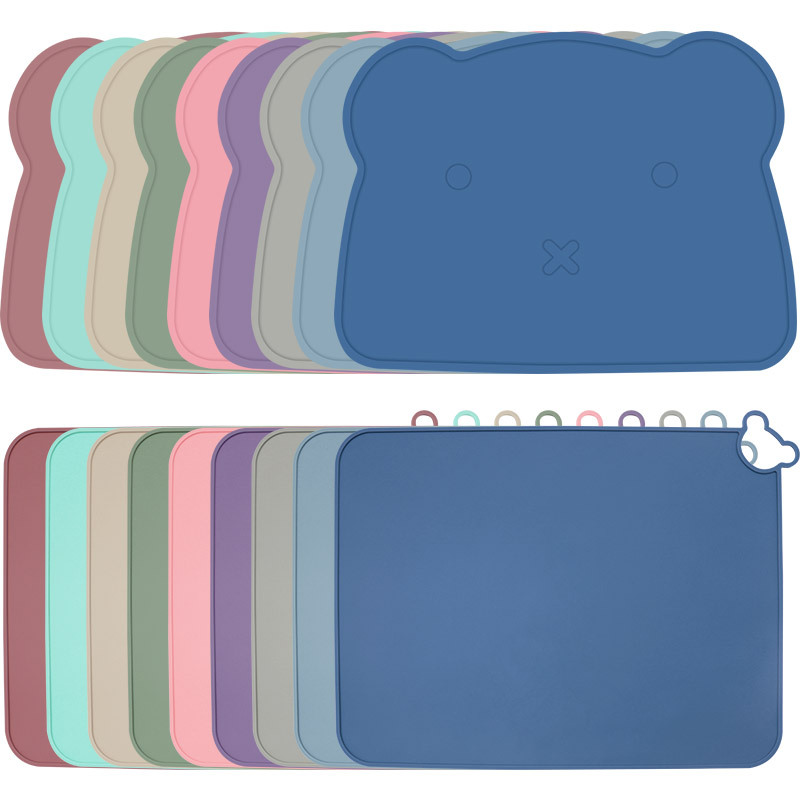Oso de dibujos animados de silicona para niños Placemat de silicona mantel de aislamiento estera de mesa antideslizante bebé grande placemat ins
