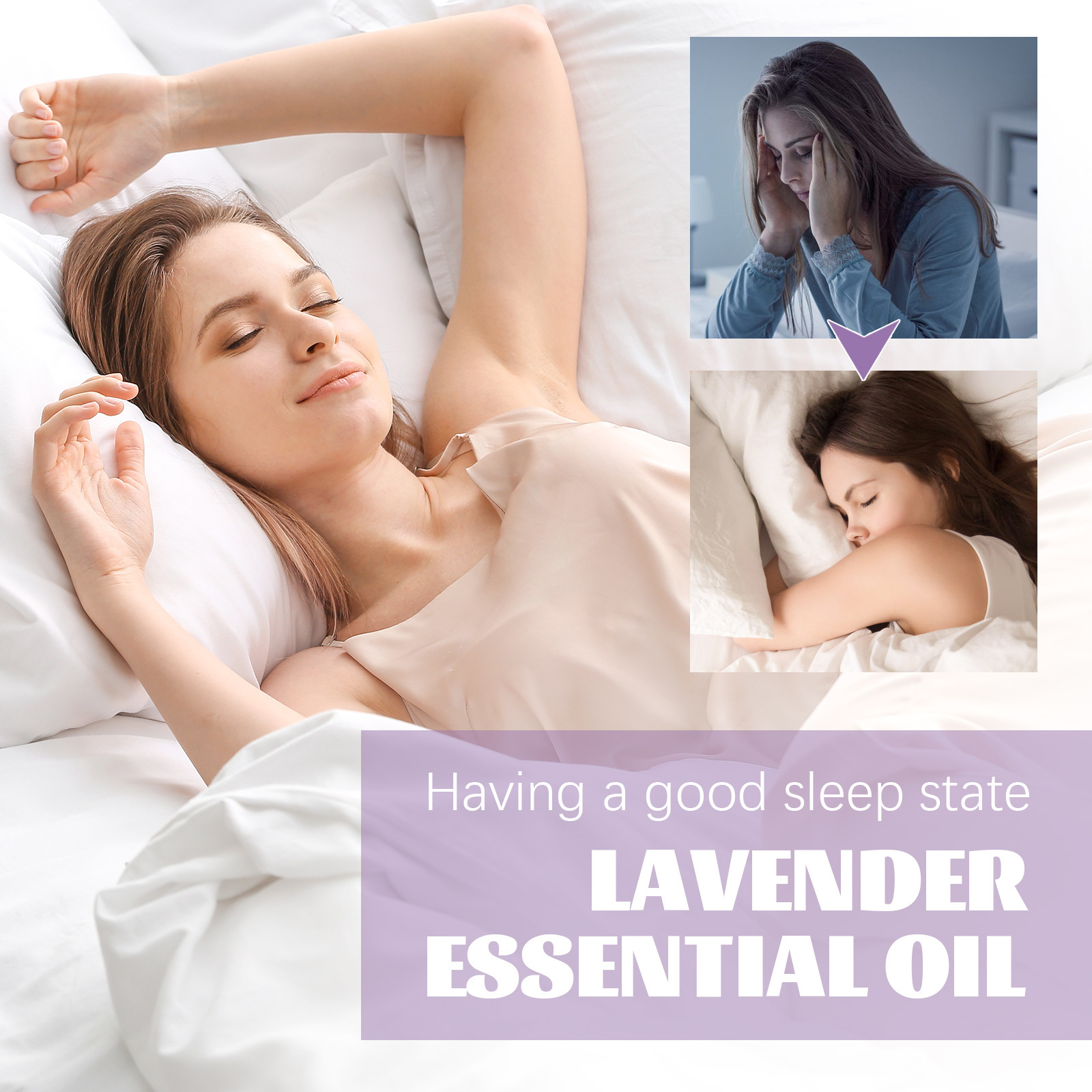 EELHOE Lavanda Allevia l'ansia dallo stress corporeo Aiuta a dormire con tranquillità e cura Olio essenziale_voghion.com