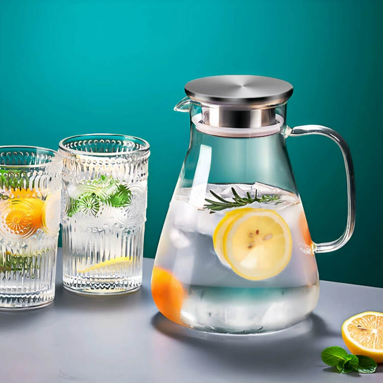 Transparent glass capacious teapot