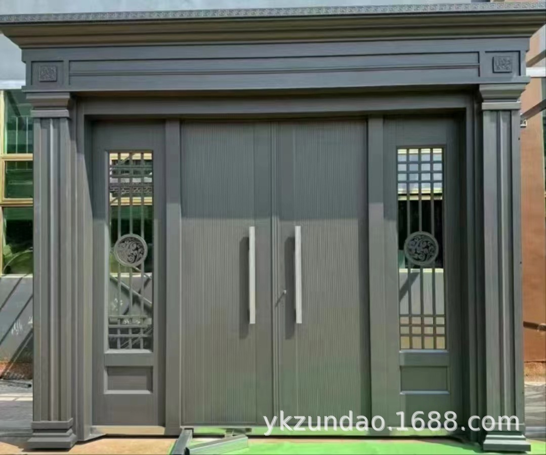 锌合金四开别墅玻璃大门