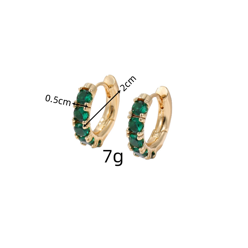 10g Weight Copper Ear Needle Material Zircon Inlay Material 1 Pair Original Design Geometric Copper Zircon Earrings
