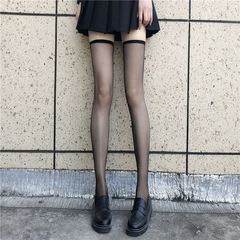Black sheer stockings for women, summer ultra-thin, completely transparent, knee-high, black, Instagram trendy, sexy, white, Japanese cute