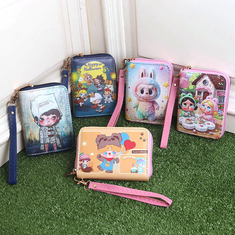 만화 어린이 몰리 크라이베이비 히로노 디무 스컬팬더 휴대용 동전 지갑