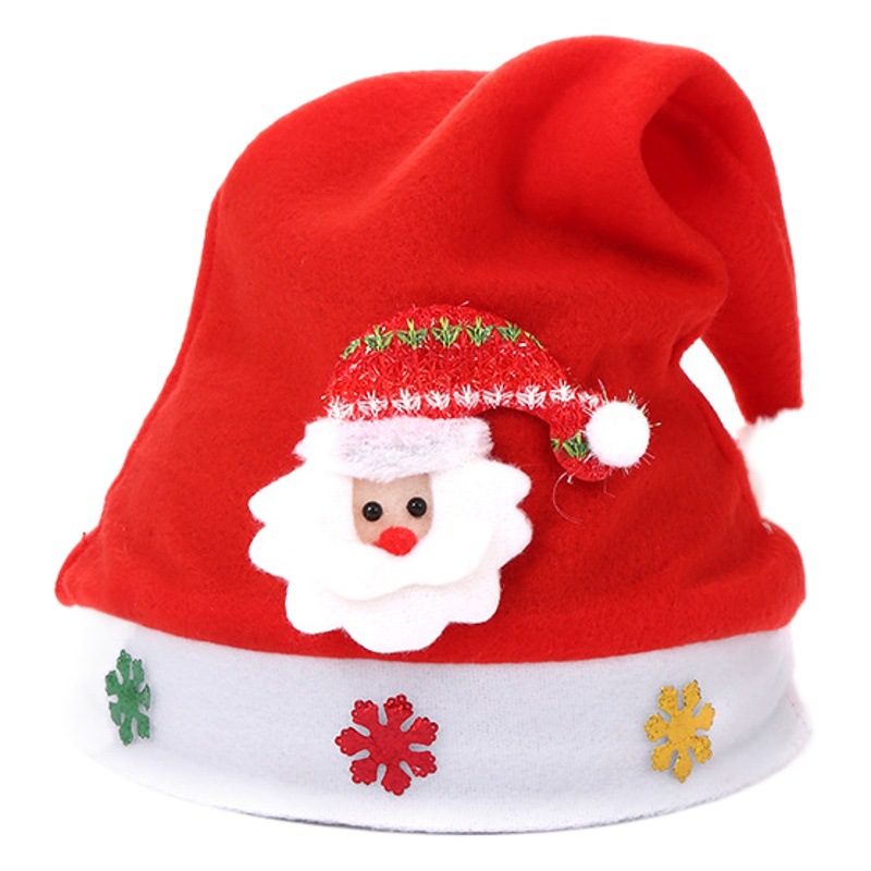 Decoraciones navideñas franela sombrero de Navidad anciano muñeco de nieve sombrero de Navidad para niños adultos sombrero de Navidad