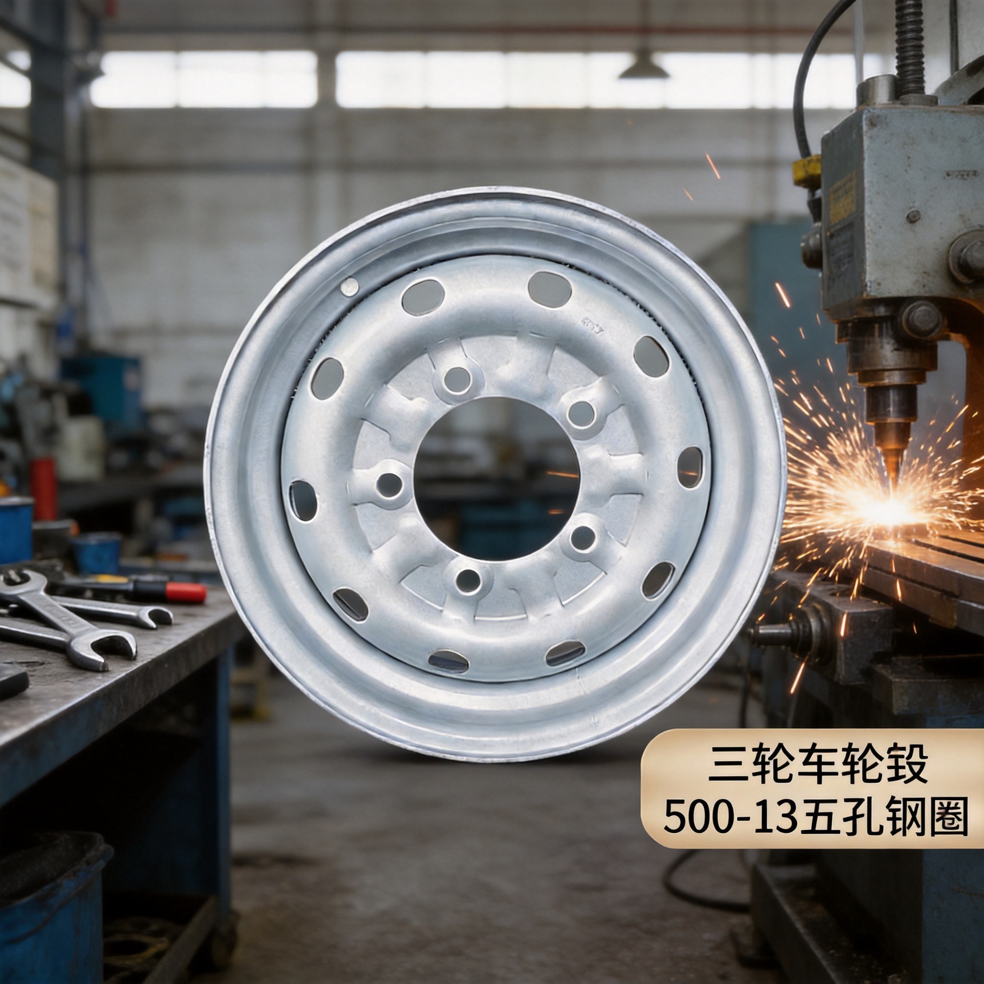三轮车轮毂500-13  5孔燃油电动摩托车加厚轮毂