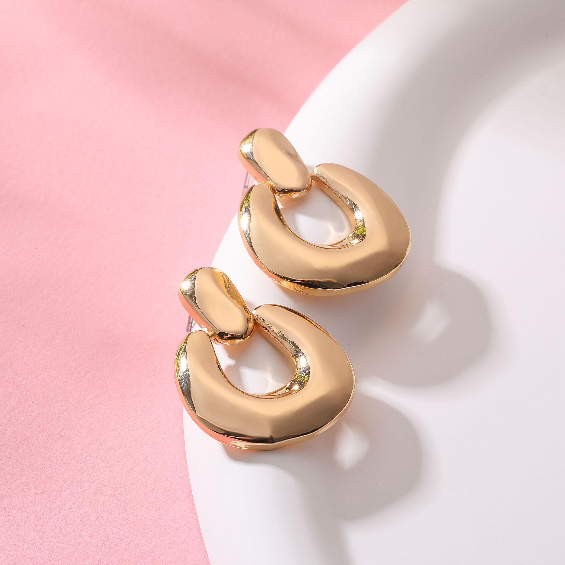 1 Pair Ig Style Simple Style Solid Color Plating Copper Drop Earrings display picture 1