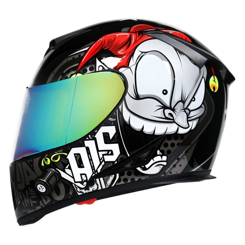 Aishi casco hombres y mujeres bicicleta eléctrica personalidad fresco casco completo cubierto cuatro estaciones verano batería Coche