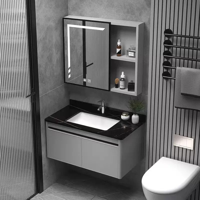 批发太空铝合金卫浴柜陶瓷盆一体柜卫生间浴室柜台盆组合洗手台