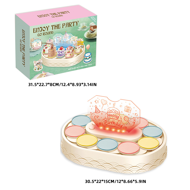 Máquina de torneado Carrusel Pastel de doble capa máquina de pastel máquina de postre giratorio automático placa giratoria mesa de postre máquina de torneado