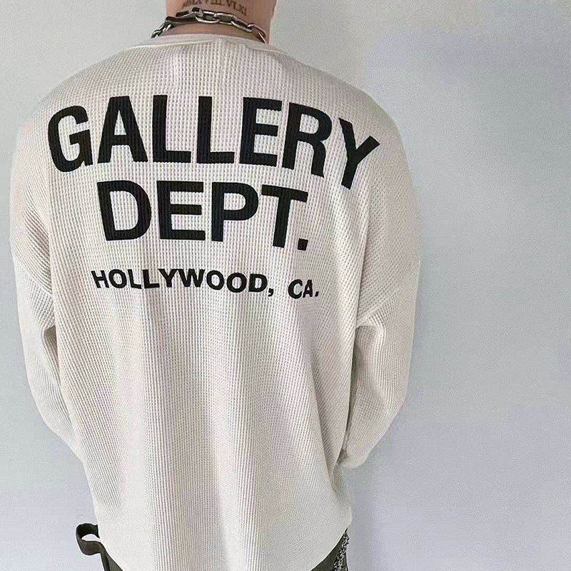 Gallery Dept Drive Waffle Fabric Letter Print Trendy Brand Loose Hip-Hop Round Neck Long-Sleeved T-Shirt Gallery Dept Drive Waffle Fabric Letter Print Trendy Brand Loose Hip-Hop Round Neck Long-Sleeved T-Shirt