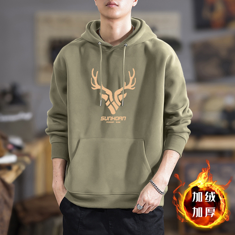 Meicha suéter hombre primavera y otoño nuevo abrigo pesado engrosado marca de moda suelta gran chaqueta casualizada con sombrero