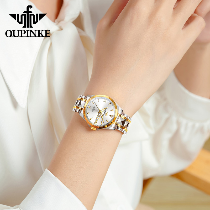 Dropshipping European Brand Fully Automatic Mechanical Women's Watch High-End Women's Watch Dual Calendar Waterproof Watch for Women