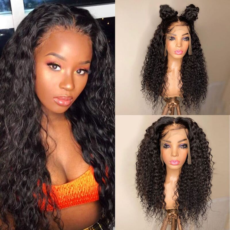 Manufacturer's Cross-Border Hot Selling Long Curly Hair African Small Curly Lace Front Wig Chemical Fiber Headgear Manufacturer's Cross-Border Hot Selling Long Curly Hair African Small Curly Lace Front Wig Chemical Fiber Headgear