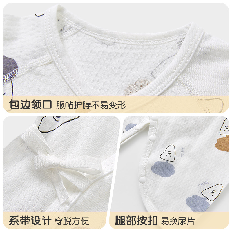 Ropa de bebé recién nacido de verano algodón recién nacido 0 estilo delgado de marzo vestido de verano de monje de manga larga vestido de mariposa de bebé de una pieza image 5