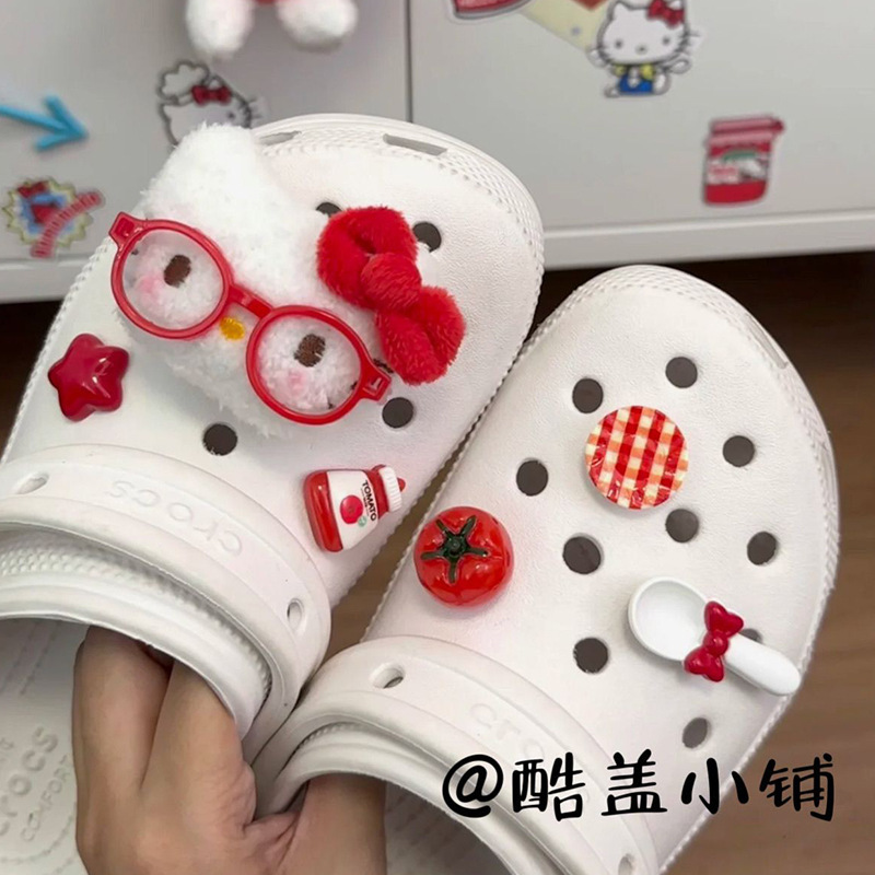 卡通可爱米菲兔红色kitty猫可拆卸diy洞洞鞋鞋花鞋扣配件装饰卡扣|undefined