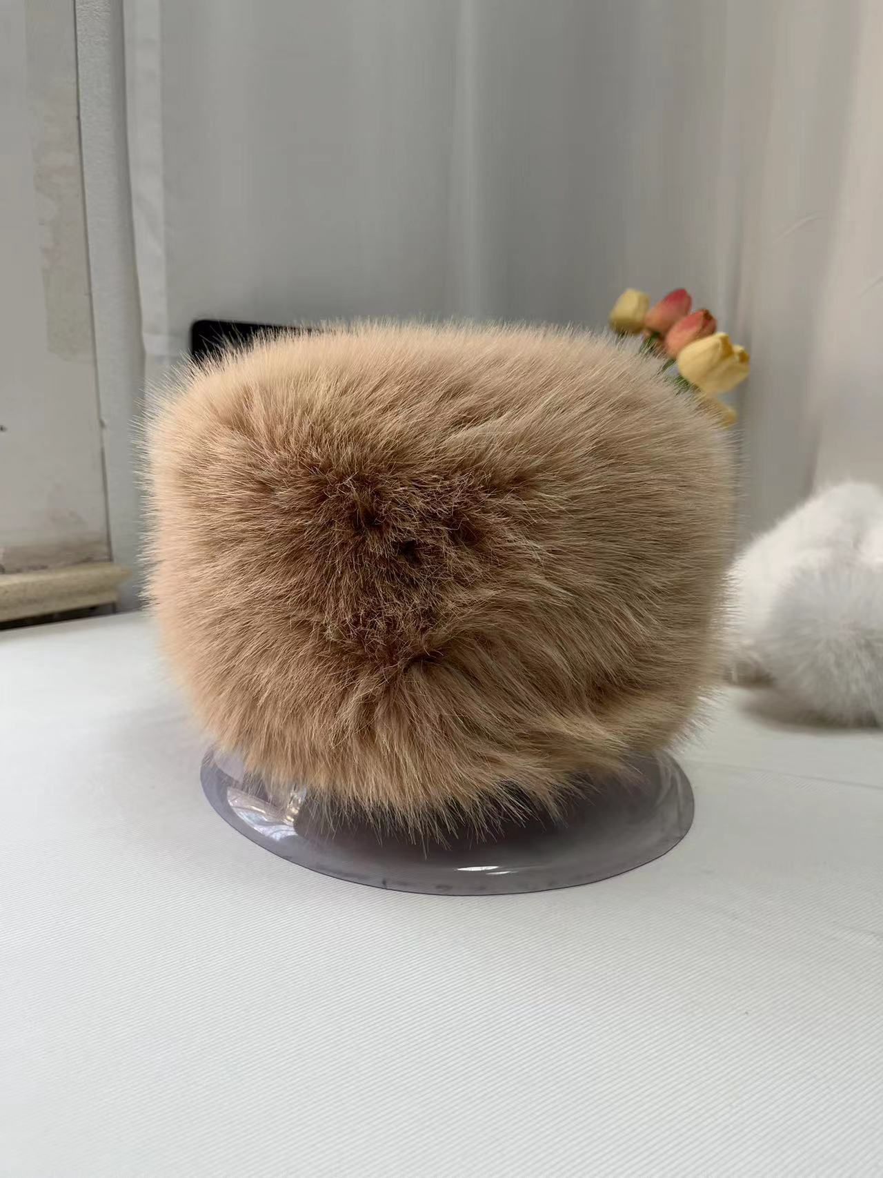 Sombrero de felpa de piel para mujer otoño e invierno estilo japonés circunferencia grande de la cabeza engrosada cálido a prueba de frío sombrero de pescador de protección del oído hace que la cara se vea pequeña