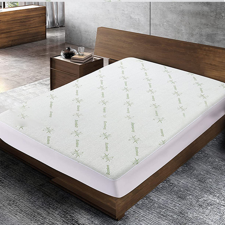 Fabricante suministro directo de fibra de bambú cubierta de cama impermeable cubierta de polvo de algodón cubierta de protección de colchón de comercio exterior Amazon