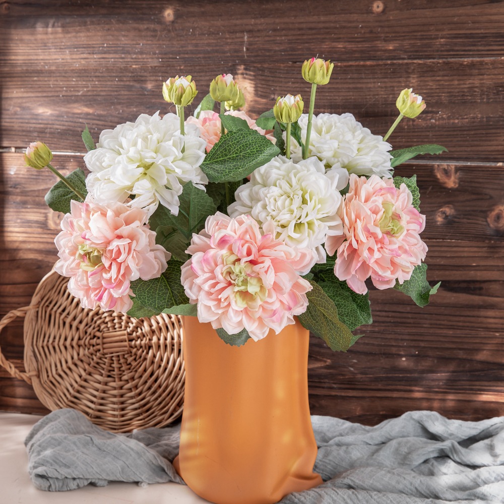 家居裝飾廠家批發 大麗花2頭仿真花出口假花批發婚慶布置GF14979