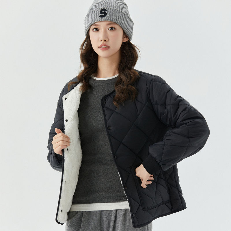 Factory wholesale winter ladies plus fertilizer increase thick plus velvet warm long sleeve cotton-padded jacket women's cotton-padded jacket top 2333