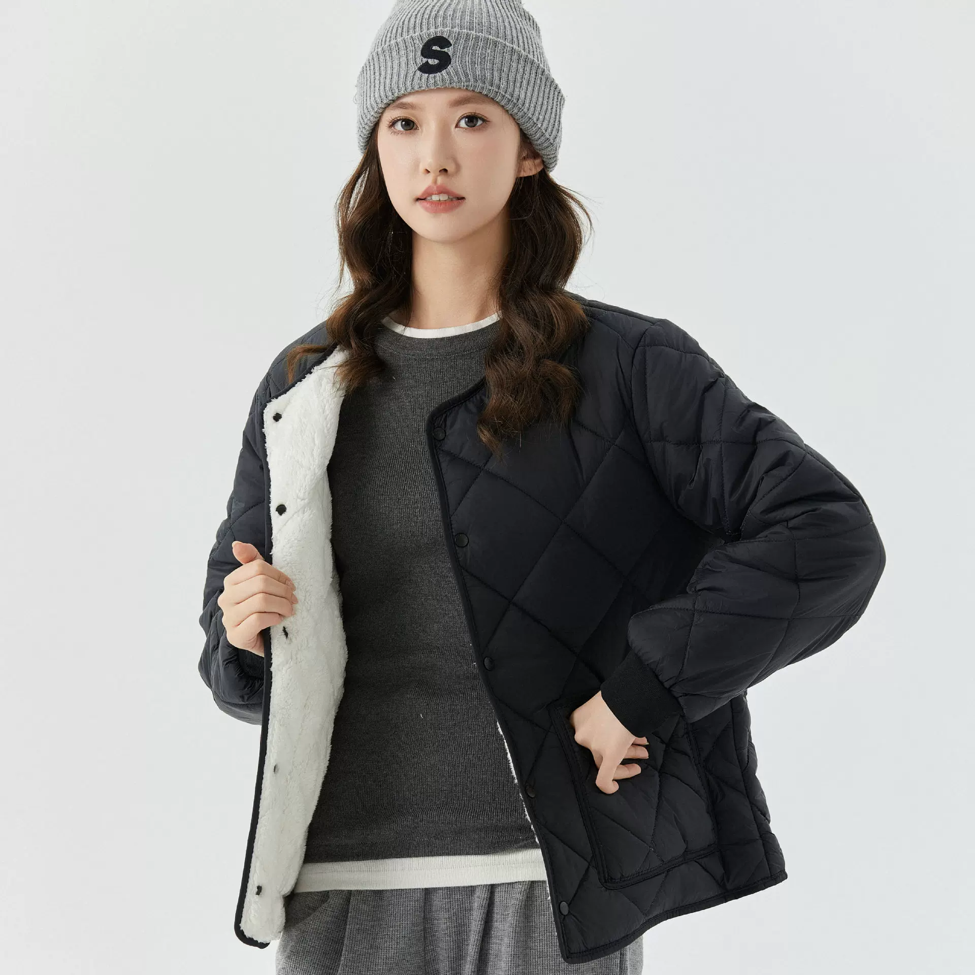 厂家批发冬季女士加肥加大加厚加绒保暖长袖棉衣女款棉服上衣2333