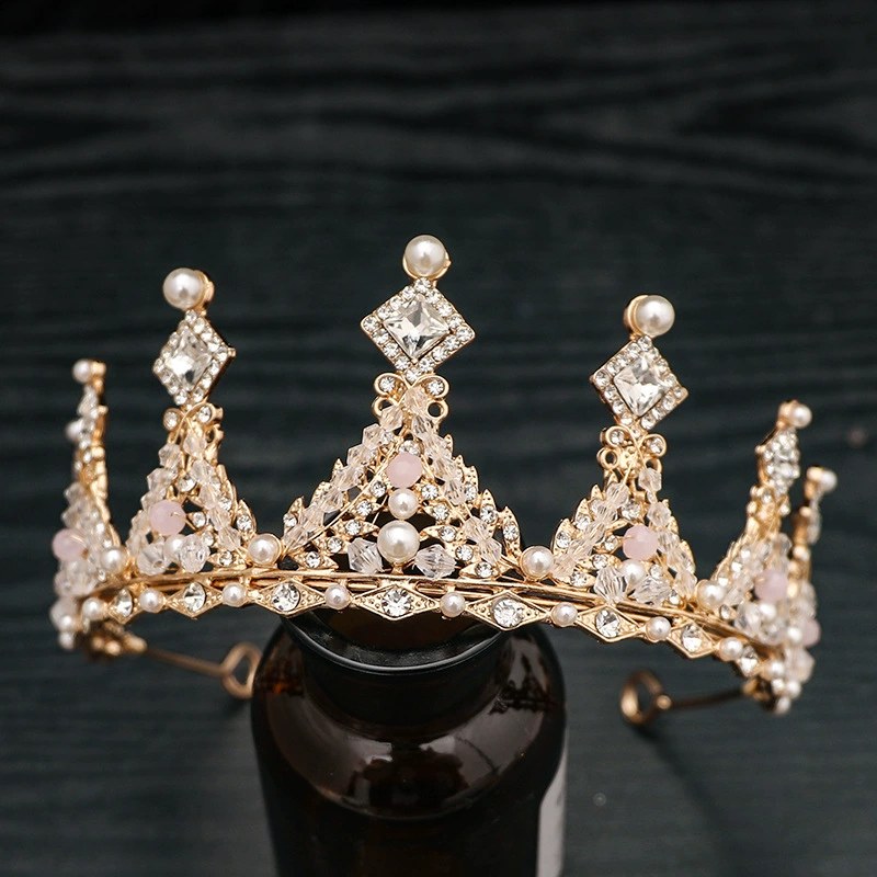 Headband Princess Crown, Crystal & Pearl Hair Accessory, Korean Small Princess Tiara