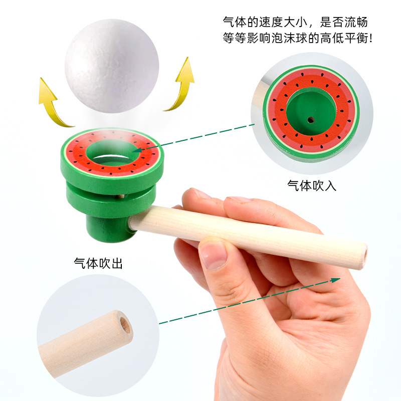 新品跨境儿童木质悬浮吹球器卡通动物吹吹乐智力肺活量吹气训练游|undefined