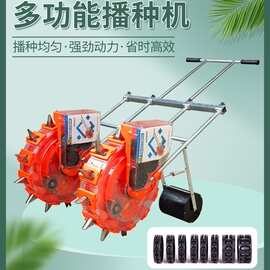 手推式播种机玉米黄豆花生双行垄种肥多功能新款自动小型点播
