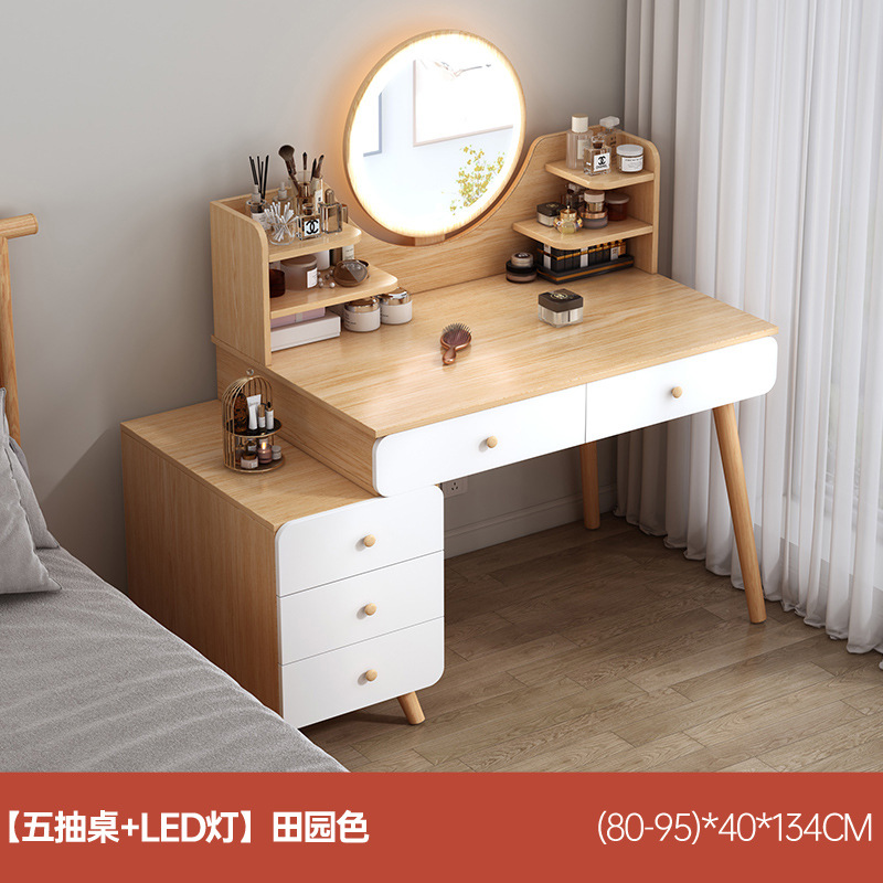 Tocador mesa de noche tocador integrado dormitorio moderno sencillo tocador crema estilo pequeño apartamento maquillaje Mesa