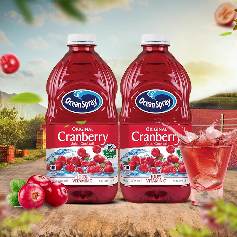 Ocean Spray优鲜沛蔓越莓汁果汁过年聚会饮料可调鸡尾酒饮品