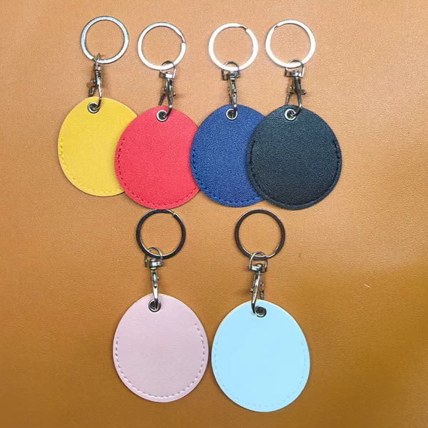 Access Control Card Case Large Round Access Control Card Case Keychain Community Access Control Card Protective Case Water Drop Elevator Leather Card