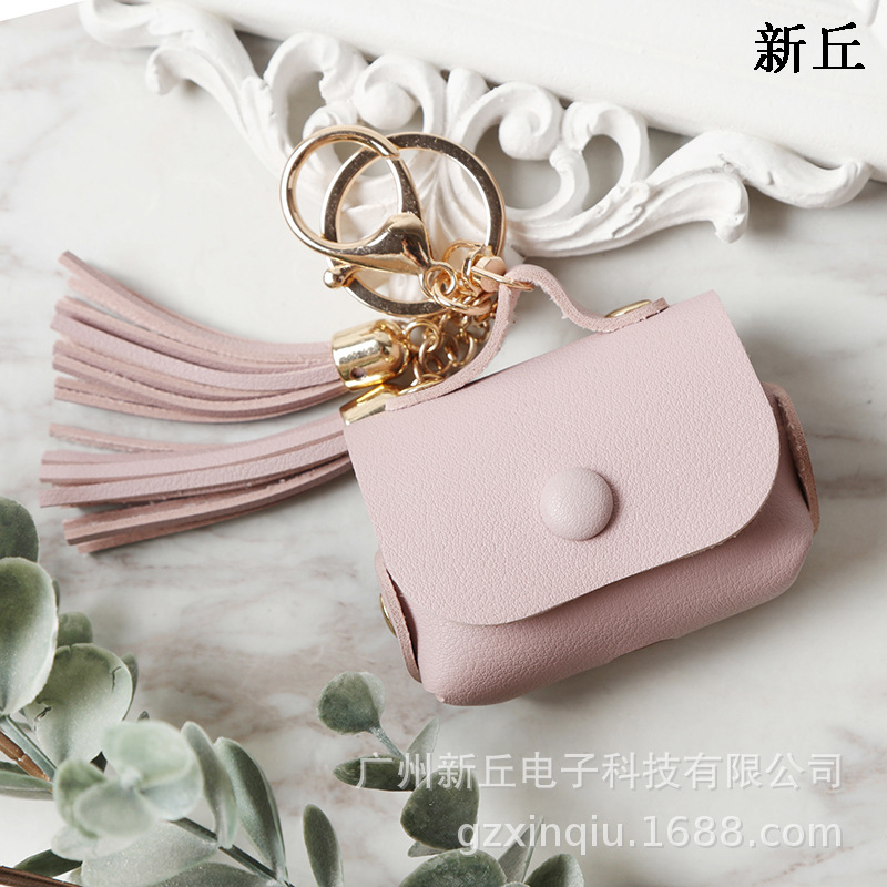 Funda de cuero con borlas de venta directa de fábrica, adecuada para los nuevos auriculares Apple Airpods.