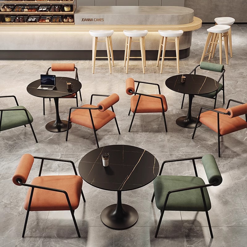 Coffee Shop Hotel Bar Table and Chair Combination Catering Commercial Western Restaurant Leisure Backrest Card Seat Sofa Rest Area