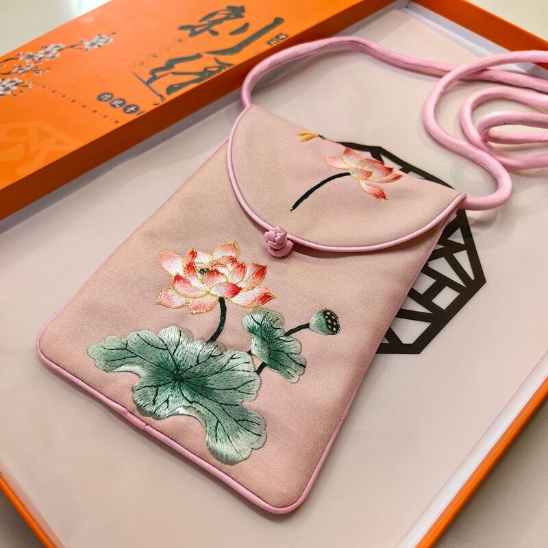 [卸売注文] 中国風刺繍携帯電話バッグ新しい中国風蘇刺繍携帯電話バッグ刺繍キャンバスバッグクロスボディバッグ|undefined
