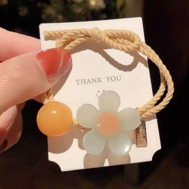 Japonés y coreano Super Hada red cabeza roja cuerda flor redonda banda de goma simple todo-fósforo de la moda de alta apariencia linda chica horquilla