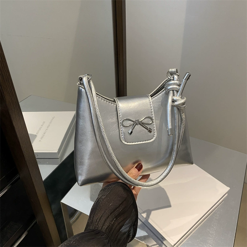 Плечевая сумка One-Shoulder, корейский стиль, маленький бант, компактная сумка под руку