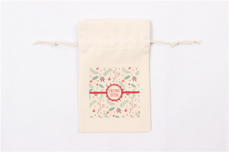 A245 logo printed canvas storage bag with drawstring closure, gift pocket, portable for Christmas packaging gifts undefined