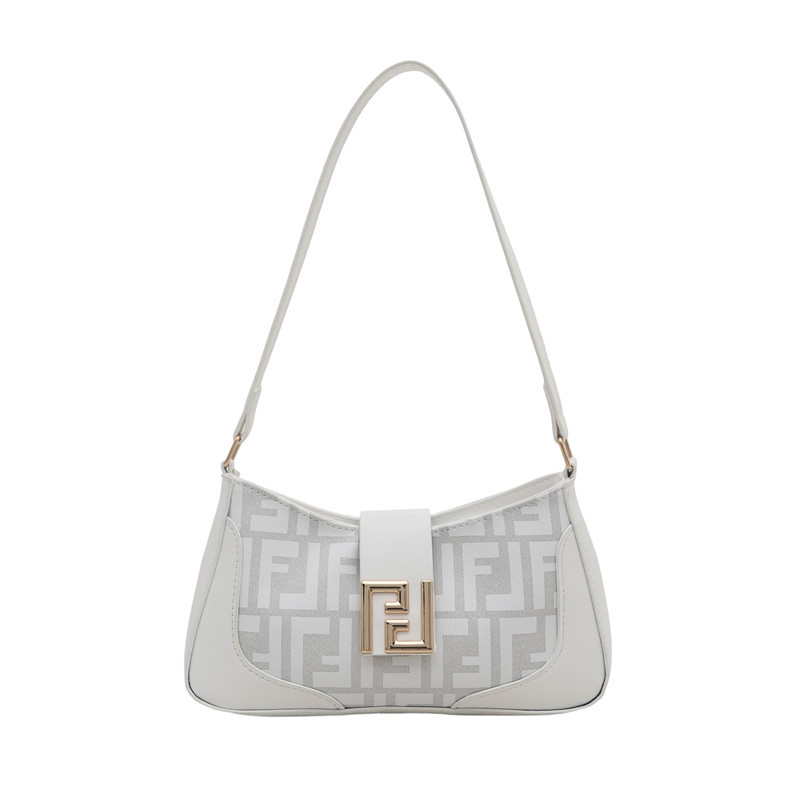 Bolsa de mitad de mes caliente 2025 nueva mujer color transfronterizo bolso de hombro brazalete de alto nivel nicho bolso de diseño