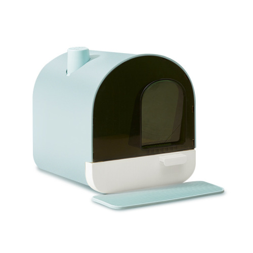 Fully Enclosed Large Cat Litter Box Drawer Type Activated Carbon Deodorizing Chimney Dual Anti-Sand Drop LUSMO