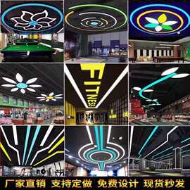 led商场超市吊灯健身房工业风造型灯网咖电竞舞蹈室办公定制灯具